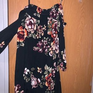Black coral dress